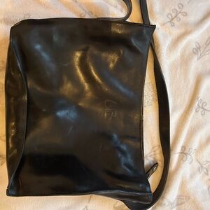 Black Leather Baby Bag